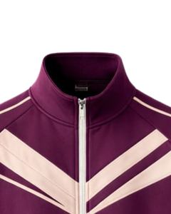 Ensemble de survêtement pour homme personnalisé violet et beige contrastant, veste zippée et pantalon de jogging, vêtements de sport haut de gamme, fabricant sur mesure OEM en gros - Product Image 4