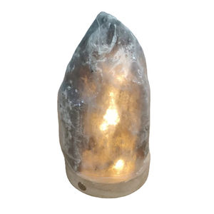 OEM Natural Gray Himalayan Rock Salt Lamp With Wooden Base and Dimmer <b>Switch</b> for Decoration & Gift Grey Salt Lamp - Product Image 3