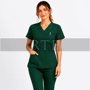 Hot Sale Medical <b>Scrub</b> <b>Set</b> for Nurses Soft Polyester Unisex Hospital Uniform by Raw to Fine - Product Image 2