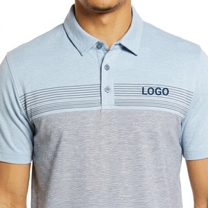 Camisetas Polo Azules Personalizadas para Hombre al por Mayor, Camisetas Casuales de Manga Corta de Algodón, Camisetas Polo con Bloques de Color, Camisetas Polo con Rayas en el Pecho - Product Image 6