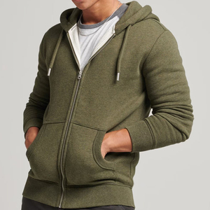 Sudadera cómoda con cremallera completa de mezcla de algodón grueso para hombre, capa base de forro polar suave, jersey de gimnasio duradero para exteriores - Product Image 5