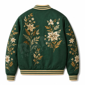Custom Logo <b>Men</b> Embroidery Jacket Wholesale <b>Winter</b> <b>Wear</b> <b>Men</b> Embroidery Jacket With Personalized Design - Product Image 2