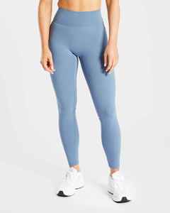 Conjunto de Yoga de 2 Piezas para Mujer, Top Corto con Tirantes en Y Azul, Pantalones Anchos de Cintura Alta, Transpirable, Color Sólido, Elástico, OEM - Product Image 3