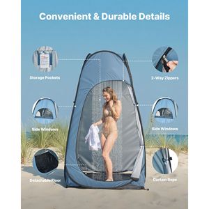 Tenda doccia pop-up a doppio strato con picchetti e borsa per il trasporto - Poliestere 190T - Product Image 5