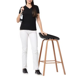 T-shirts personnalisés pour femmes, col en V, été, manches courtes, coton respirant, coupe ample, décontractés - Product Image 5