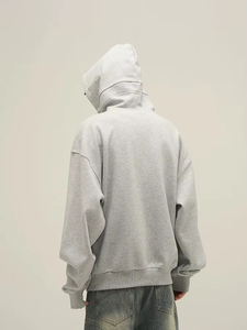 High Quality Oversized Drop Shoulder Hoodie Cotton Fleece No <b>String</b> Blank Streetwear <b>Top</b> For Unisex - Product Image 5