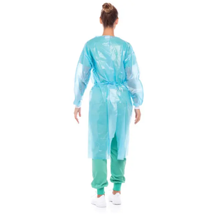 Vêtements de sécurité jetables à faible coût certifiés de niveau 3 et 4 au Bangladesh robes d'isolation enduites de PP PE poignets tricotés imperméables - Product Image 2
