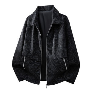 <b>Men's</b> Loose Floral Print Zipper <b>Jacket</b> Casual <b>Summer</b> Breathable Polyester Turn-down Collar Regular Sleeve Style <b>Jacket</b> For <b>Men's</b> - Product Image 6