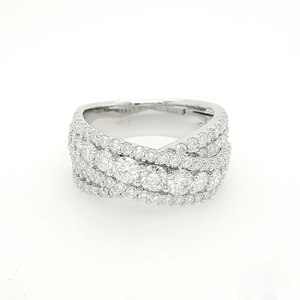 Moissanite Criss Cross Hiphop Wedding Band Rhodium 925 Sterling <b>Silver</b> <b>Eternity</b> <b>Ring</b> Iced Out Cut Proposal Anniversary Jewelry - Product Image 1