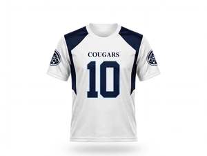 Camiseta de Fútbol Blanca Sublimada Personalizada, Manga Corta, Uniforme Deportivo para Equipo, Transpirable, de Secado Rápido, Poliéster - Product Image 1