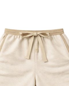 Manufacturer Men Beige Sleeveless Tank Top And Shorts <b>Set</b> Casual Summer Cotton Outfit Contrast Trim Drawstring Two Piece <b>Set</b> - Product Image 5