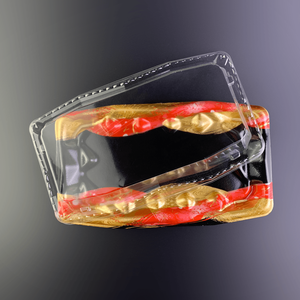 Plato Desechable Rectangular de Plástico OFUNA 2-5 Premium de Vietnam, Color Negro-Rojo, Material de Poliestireno Expandido (PSP), Bandeja Tipo Blíster para Sushi - Product Image 2