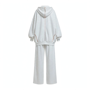 Ensemble de survêtement décontracté pour femme, antibactérien, à manches longues, pour l'hiver, deux pièces, haut et pantalon, en molleton - Product Image 6