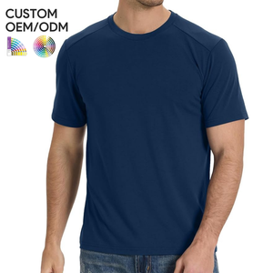 เสื้อยืดผู้ชายพรีเมียม ผ้าฝ้ายถัก 100% รับผลิตแบบ OEM ODM แขนสั้น เนื้อผ้าเรียบ โลโก้ด้านหน้า สไตล์ลำลอง เป็นมิตรกับสิ่งแวดล้อม ระบายอากาศได้ดี - Product Image 1