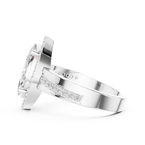 Anillo de compromiso de banda trenzada de oro macizo de 14 quilates ZAYA para ella con diamante de laboratorio - Product Image 4