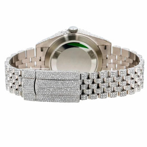 Montre mécanique automatique pour homme en acier inoxydable, entièrement sertie de diamants VVS Moissanite et de zircone cubique de laboratoire, bijoux de luxe - Product Image 3