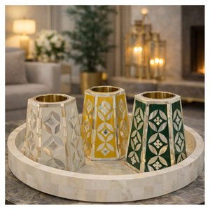 Quemador de incienso de resina, soporte tradicional árabe de lujo para Bakhoor con incrustaciones de nácar y bandeja de resina, juego de alta gama - Product Image 5