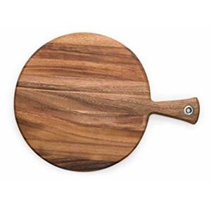 Tabla de Cortar de Madera de Acacia, Diseño Redondo con Asa, Gruesa y Duradera, Segura para Cuchillos, Ideal para Cortar, Servir y Uso en Cocinas Modernas - Product Image 4