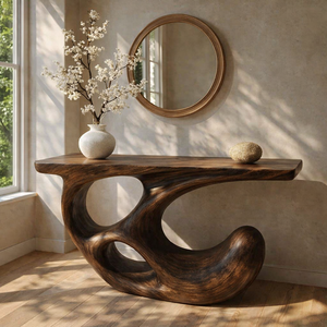 Luxali Hotel Villa Furniture Latest Design Modern Solid Wood <b>Rectangle</b> Entrance Hallway Living Room Console <b>Table</b> - Product Image 5