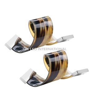 Round Shape Horn Napkin Ring High Quality <b>Table</b> <b>Top</b> <b>Decor</b> for Hotels Restaurants <b>Weddings</b> and Dining Parties Set of 4 - Product Image 3