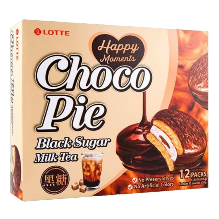 Wholesale Lotte Choco Pie Black Sugar 336g/ The Best Chocolate Pie