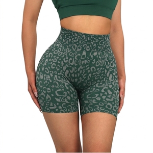 High Quality Gym & Yoga Short Women Sublimation Leopard Prints Compression Gym Bike Shorts for Women <b>Athletic</b> Running Shorts - Product Image 3