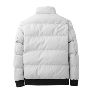 Blouson matelassé vert pour homme avec capuche, fermeture éclair, imperméable, écologique, manteau d'hiver décontracté, coupe régulière, rembourrage en polyester de haute qualité - Product Image 4