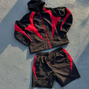 Conjunto de Chaqueta y Pantalones Cortos de Invierno con Cierre, Traje Deportivo de 2 Piezas, Chaqueta Cortavientos de Nailon Personalizada - Product Image 1