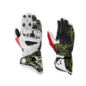 Gants de moto unisexes Pyrotect, à doigts entiers, compatibles avec les écrans tactiles, en cuir, pour motocross, course, motard, moto - Product Image 4