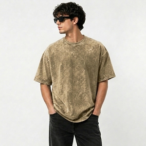 Premium Oversized Vintage <b>Cloud</b> Wash Heavyweight Cotton Tee Relaxed Boxy Drop Shoulder Crewneck Breathable - Product Image 1