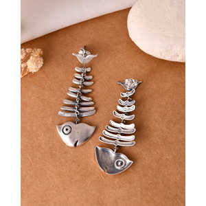 ต่างหูเงินห้อยแฟชั่นมาชลี แบรนด์มีรา จาปุร ผลิตในอินเดีย รุ่น MTER544 - Product Image 4