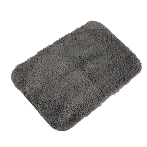 Minimalist Rectangle Bath Mat Solid Color Microfiber Anti Slip Rubber Backing For Bathroom <b>Floor</b> - Product Image 4