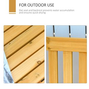 Dondolo da Giardino a 2 Posti con Design ad Asciugatura Rapida e Braccioli Allargati, Sedia a Dondolo in Legno per Giardino e Cortile - Product Image 6