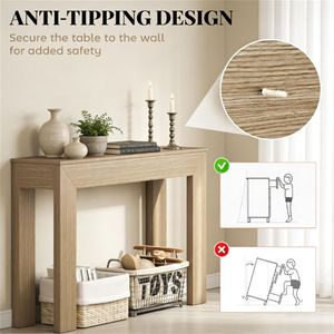 Consolle in Legno Naturale con Funzione di Scrivania e Spazio Contenitore, Ideale per Ingresso o Sala d'Attesa - Product Image 3