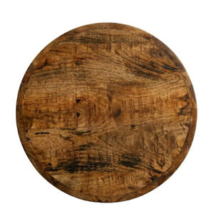 Taburete Redondo de Madera Maciza Estilo Antiguo, Reciclado y Reutilizado para Sala de Estar, Oficina, Comedor, como Mesa de Noche o Mesita de Cabecera - Product Image 3