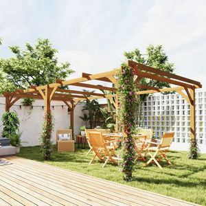 20 'X 10' marrone scuro Pergola in legno padiglione all'aperto con struttura stabile per il traliccio d'uva & supporto per piante rampicanti - Product Image 2