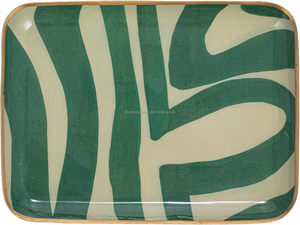 Plateau de service en métal émaillé fait à la main à forte demande Illustration richement détaillée Table à manger pratique pour la maison Utiliser toutes les pièces - Product Image 5