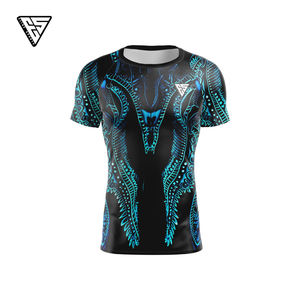 Camiseta de Compresión Personalizada ODM Unisex para Grappling, MMA, Jiu Jitsu, Rash Guard |   Camiseta de Manga Corta Personalizada Anti-UV de Spandex/Poliéster 220g - Product Image 1