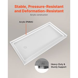 Piatto Doccia Rettangolare in Acrilico PVC Bianco 152x81 cm con Soglia Singola e Funzione Antiscivolo per Uso Interno - Product Image 4
