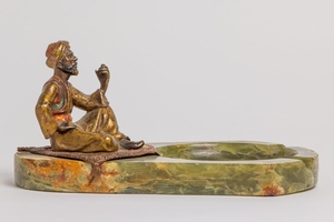 Cenicero de Aluminio sin Humo Estilo Americano Pintado en Frío con Ónix Verde Austriaco, Coleccionable Vintage de Lujo, Soporte de Mesa Duradero - Product Image 3