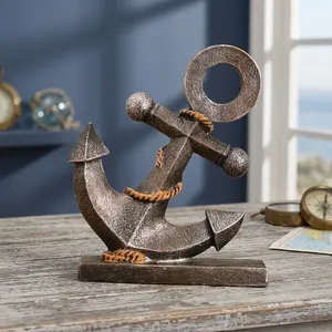 Statuette d'ancre de bateau, décoration nautique, ornement de bureau pour armoire, salon, hôtel, bureau, décoration intérieure - Product Image 2