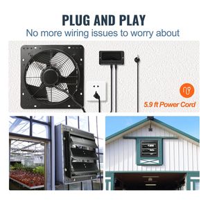 Ventilador de Extracción de Pared Ajustable de 12 Velocidades, 940 CFM, Motor EC de 10 Velocidades, Vida Útil de 1000 Horas, Controlador de Temperatura y Humedad - Product Image 5