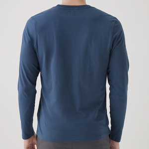 Men's Long Sleeve <b>Henley</b> <b>Shirt</b> Button Up Collar Solid Color Knitted Cotton Casual Pullover Regular Fit Autumn Wear - Product Image 5