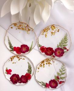 Juego de Posavasos Redondos de Resina Antiguos con Diseño del Mar Mediterráneo, 8mm de Grosor, Antideslizantes, con Patrón de Estrellas de Mar y Arena - Product Image 6