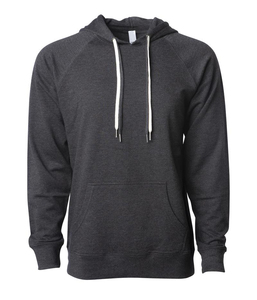 Sweat-shirt à capuche gris uni pour homme avec logo personnalisé, vente en gros, modèle lourd à manches raglan - Product Image 2
