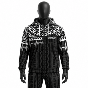 Nouvel Arrivage 2026 – Sweat à Capuche Personnalisé à Motifs Polynésiens, Tissu Doux et Respirant, Fermeture Éclair Intégrale – Vêtements de Fabricant OEM - Product Image 1
