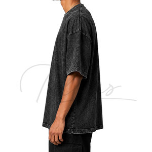 Camisetas de Manga Corta con Lavado Ácido de Último Diseño para Hombre, Camisetas Holgadas de Hombros Caídos, Camisetas Vintage de Diseñador para Hombre, Servicio OEM - Product Image 4