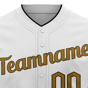 Maillot de baseball blanc à manches courtes boutonné, uniforme d'équipe personnalisé, respirant, en polyester, pour hommes - Product Image 5