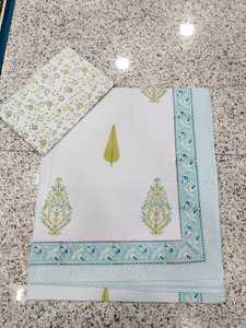Ensemble de draps en coton imprimé à la main avec housses d'oreiller, literie florale traditionnelle indienne, textile de décoration intérieure, vente en gros B2B - Product Image 3