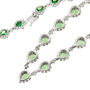 18K White Gold Lab Grown Diamond Halo <b>Choker</b> Necklace | Luxury Round Tennis Chain | Elegant Rhodium Plated - Product Image 2